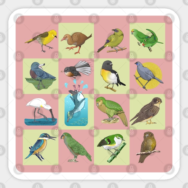 NZ BIRD PATTERN Sticker by mailboxdisco